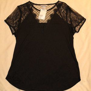 H&M Lace Trim Top